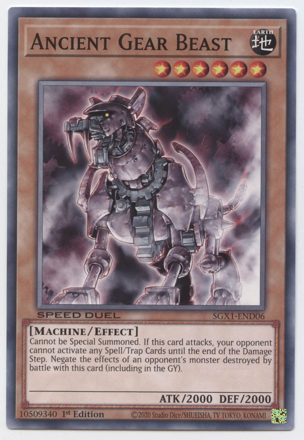 Yu-Gi-Oh! Ancient Gear Beast - SGX1-END06 - Common - 1st Edition